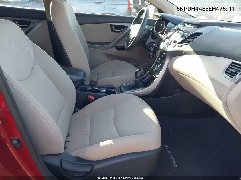 2014 HYUNDAI ELANTRA VIN 5NPDH4AE5EH475911 — фото 5