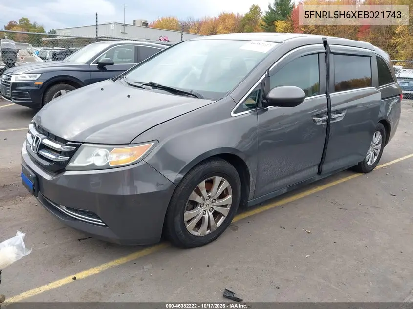 2014 HONDA ODYSSEY VIN 5FNRL5H6XEB021743 — фото 2