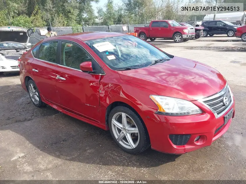 NISSAN SENTRA 2014, VIN 3N1AB7AP1EY294513