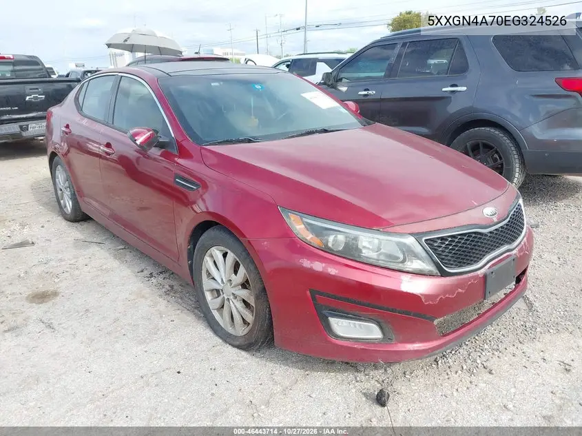 KIA OPTIMA 2014, VIN 5XXGN4A70EG324526
