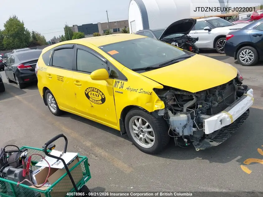 TOYOTA PRIUS 2015, VIN JTDZN3EUXFJ022001