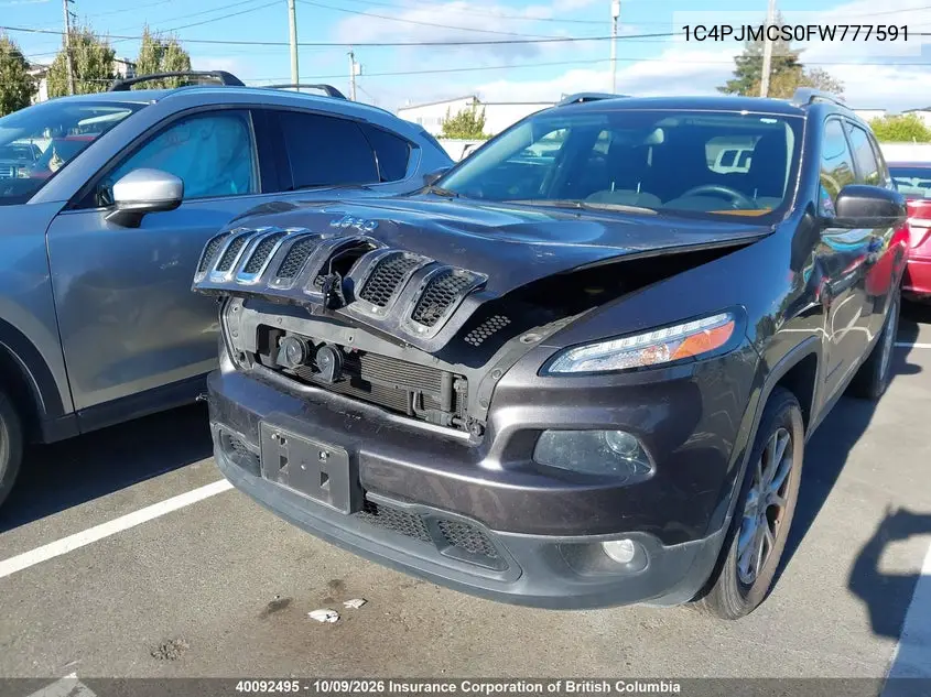 2015 JEEP CHEROKEE VIN 1C4PJMCS0FW777591 — фото 2