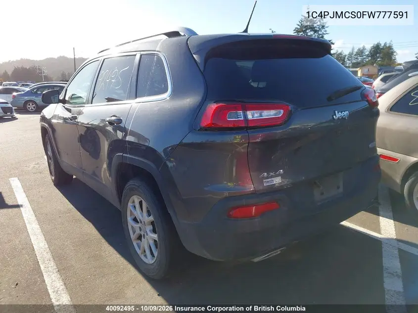 2015 JEEP CHEROKEE VIN 1C4PJMCS0FW777591 — фото 3