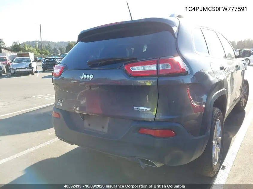 2015 JEEP CHEROKEE VIN 1C4PJMCS0FW777591 — фото 4