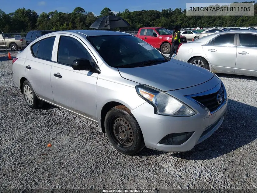 NISSAN VERSA 2015, VIN 3N1CN7AP5FL811505