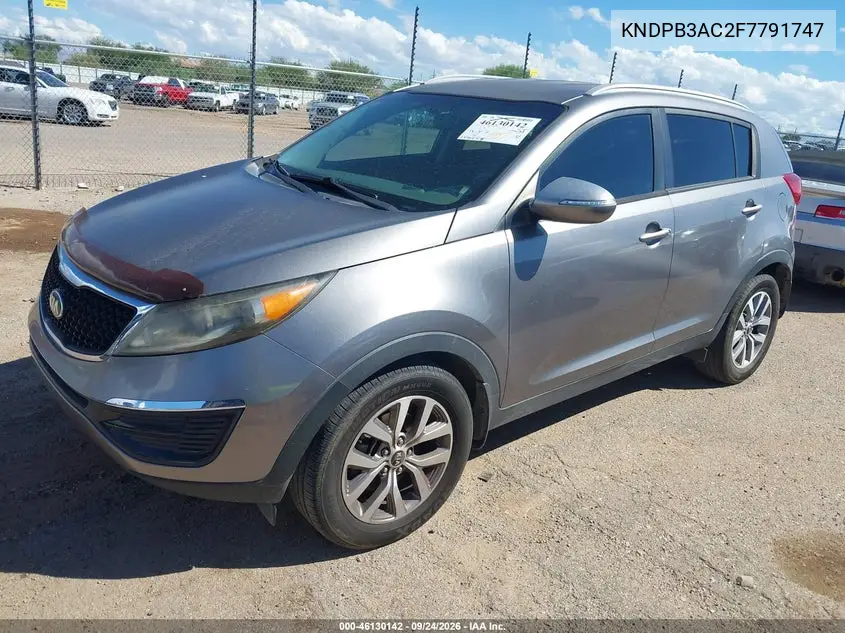 2015 KIA SPORTAGE VIN KNDPB3AC2F7791747 — фото 2