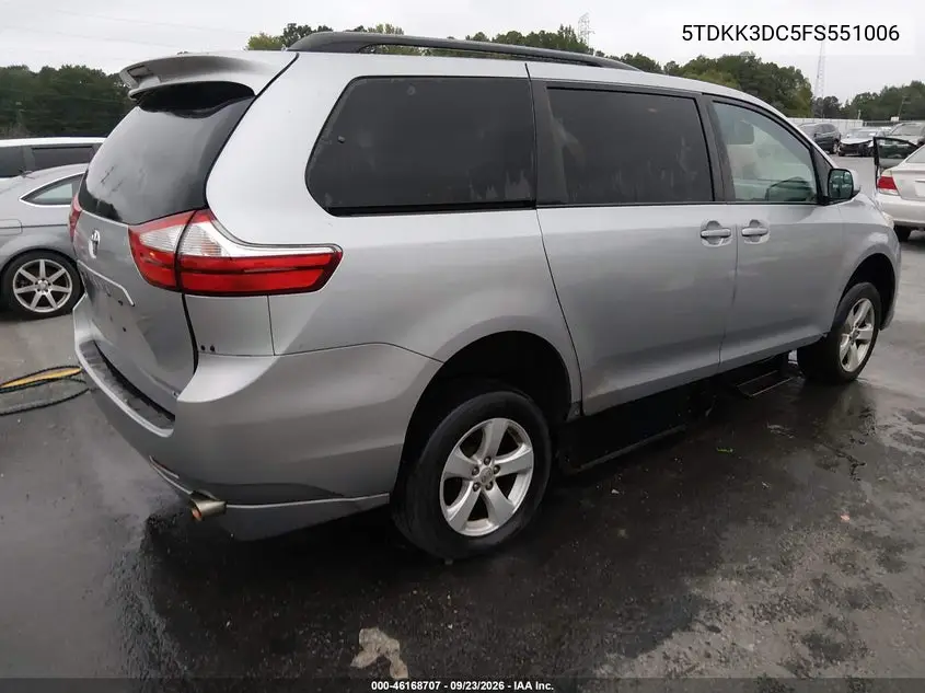 2015 TOYOTA SIENNA VIN 5TDKK3DC5FS551006 — фото 4