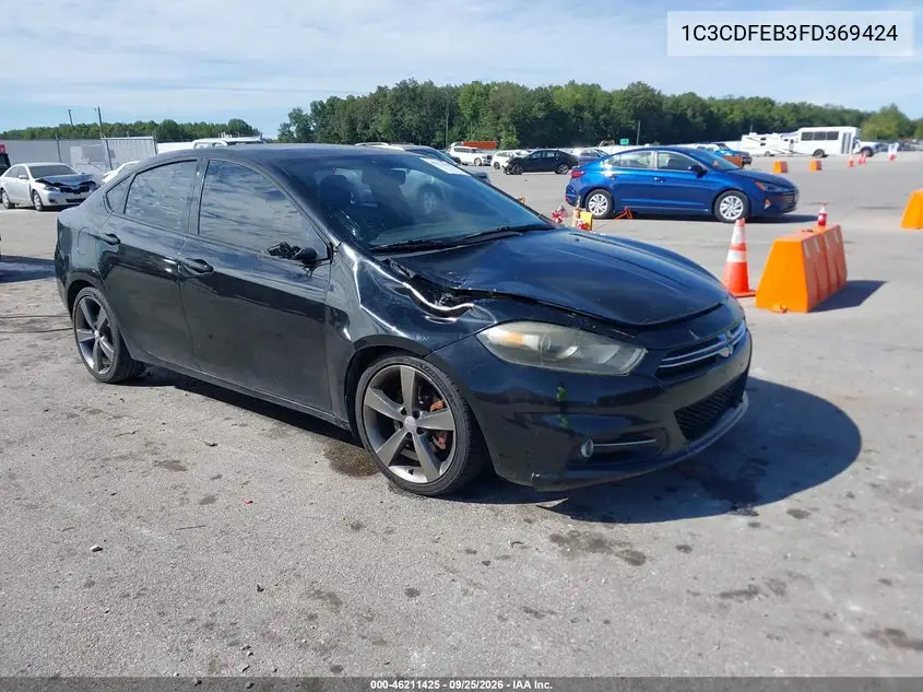 DODGE DART 2015, VIN 1C3CDFEB3FD369424