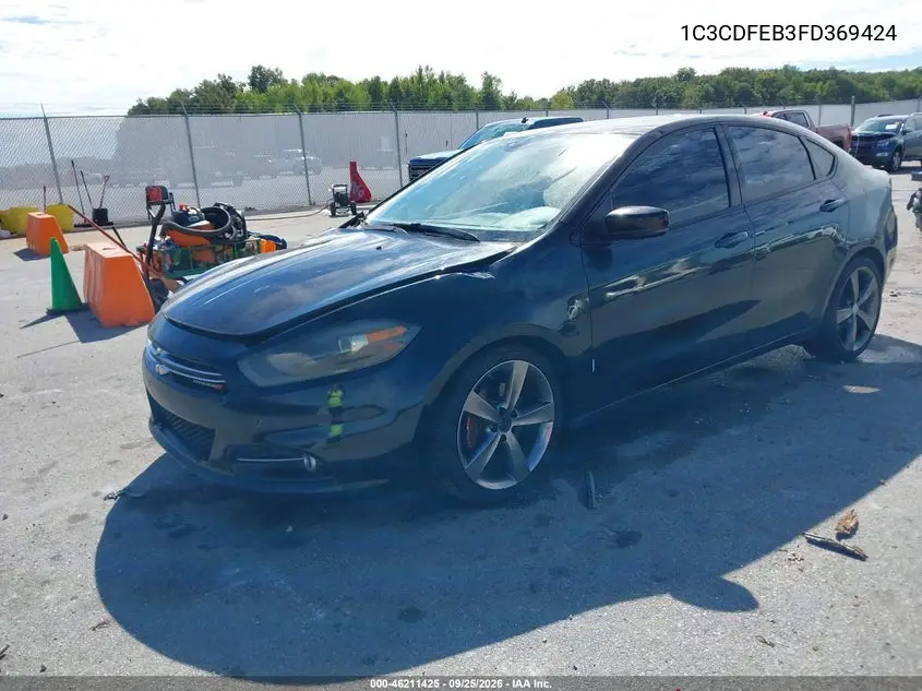 2015 DODGE DART VIN 1C3CDFEB3FD369424 — фото 2