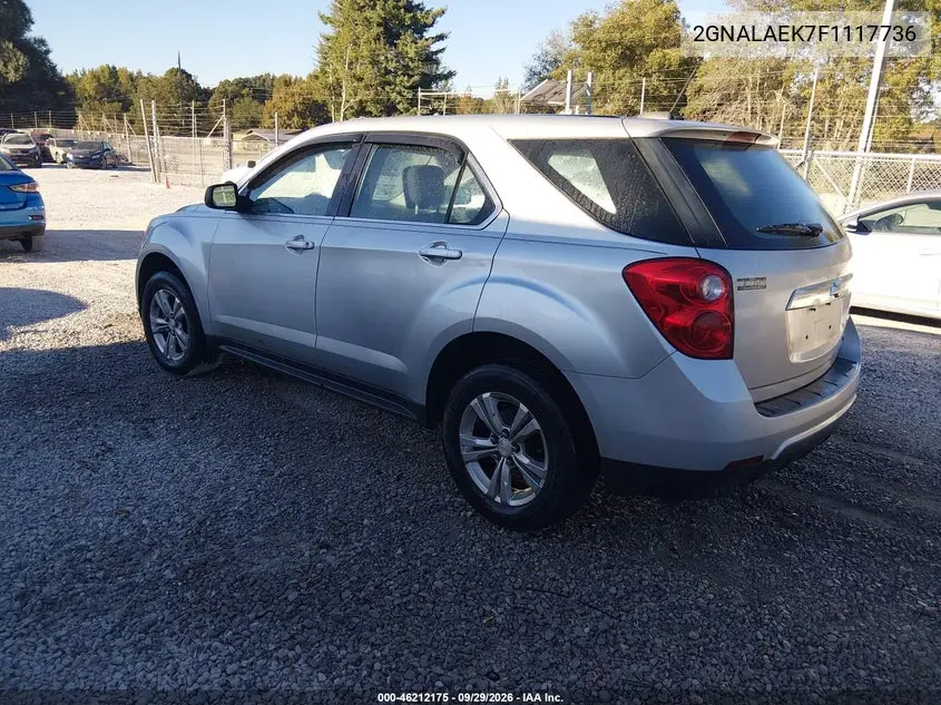 2015 CHEVROLET EQUINOX VIN 2GNALAEK7F1117736 — фото 3