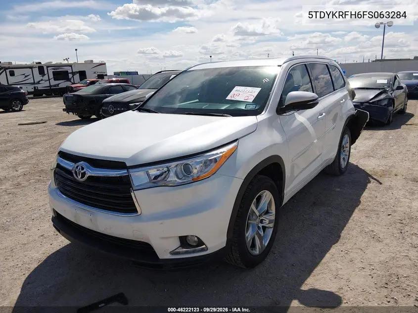 2015 TOYOTA HIGHLANDER VIN 5TDYKRFH6FS063284 — фото 2