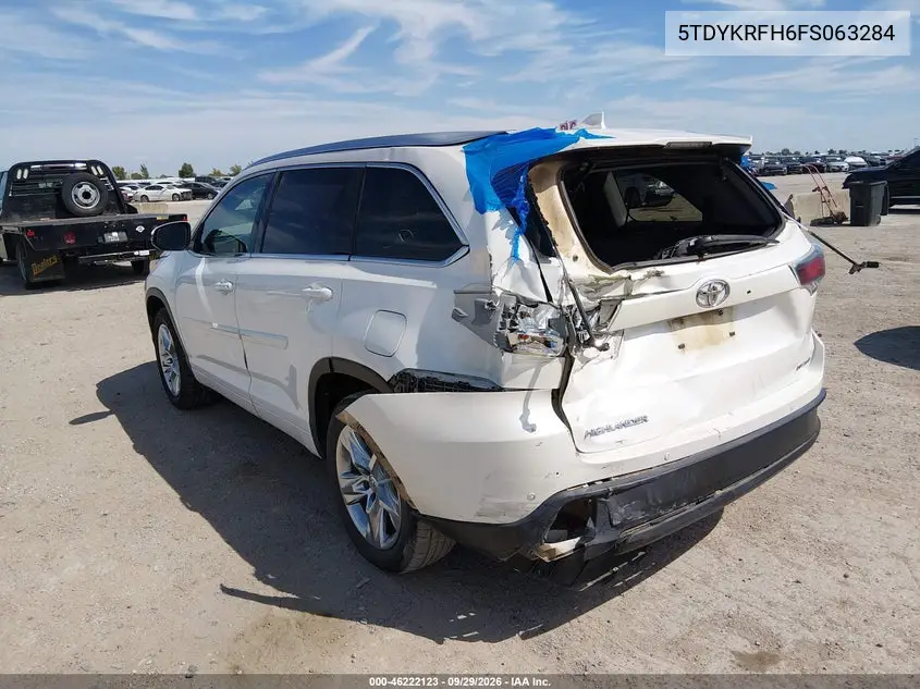 2015 TOYOTA HIGHLANDER VIN 5TDYKRFH6FS063284 — фото 3