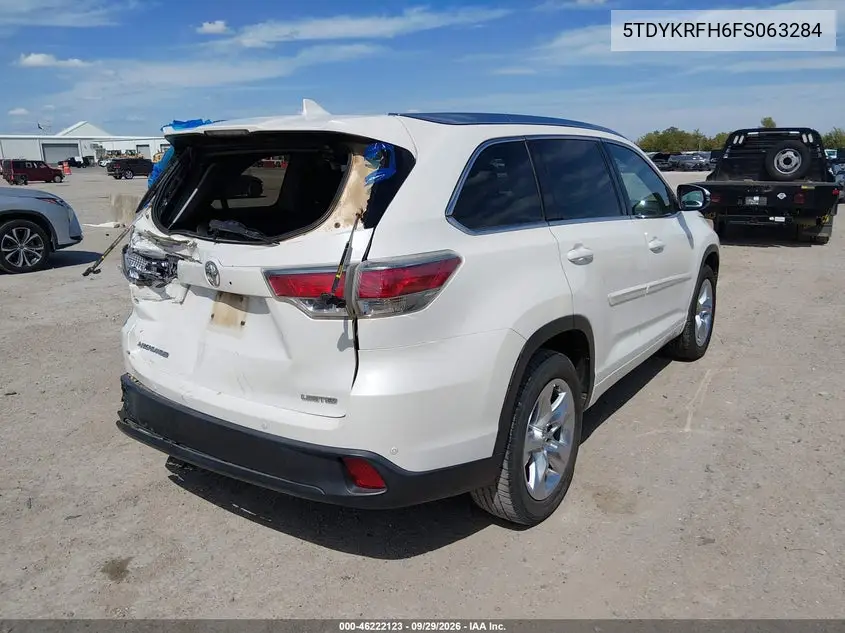2015 TOYOTA HIGHLANDER VIN 5TDYKRFH6FS063284 — фото 4