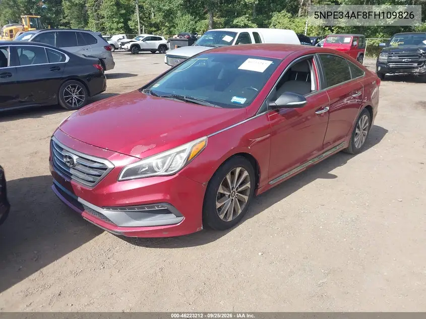 2015 HYUNDAI SONATA VIN 5NPE34AF8FH109826 — фото 2