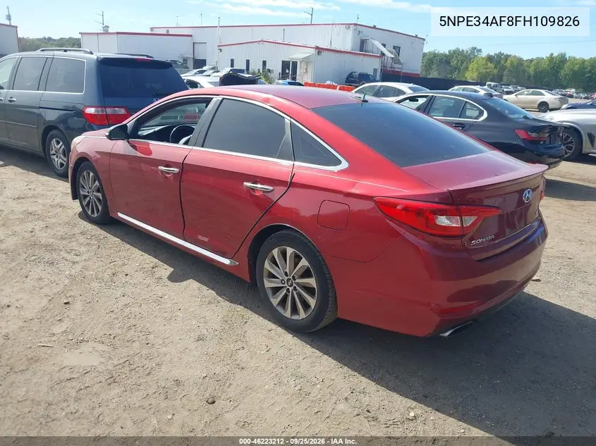 2015 HYUNDAI SONATA VIN 5NPE34AF8FH109826 — фото 3