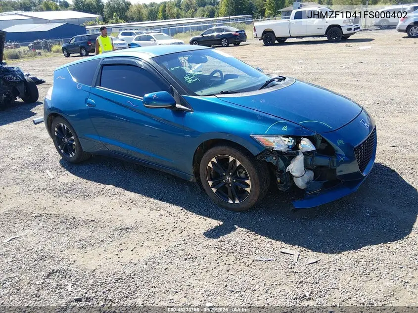 HONDA CR-Z 2015, VIN JHMZF1D41FS000402