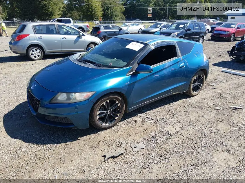 2015 HONDA CR-Z VIN JHMZF1D41FS000402 — фото 2
