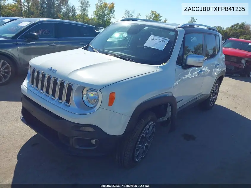 2015 JEEP RENEGADE VIN ZACCJBDTXFPB41235 — фото 2