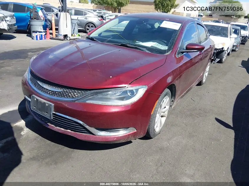 2015 CHRYSLER 200 VIN 1C3CCCAB7FN759086 — фото 2
