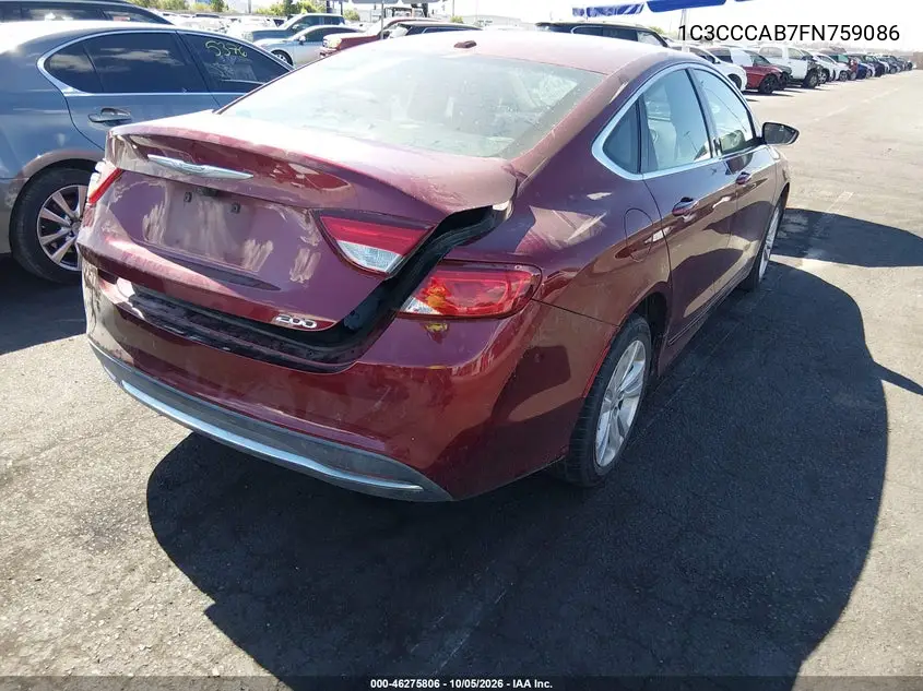 2015 CHRYSLER 200 VIN 1C3CCCAB7FN759086 — фото 4