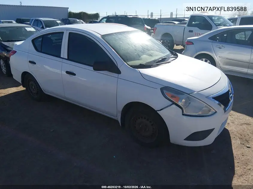 NISSAN VERSA 2015, VIN 3N1CN7APXFL839588