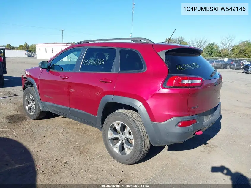 2015 JEEP CHEROKEE VIN 1C4PJMBSXFW549146 — фото 3