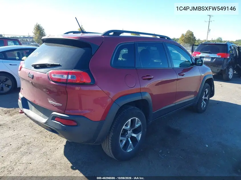 2015 JEEP CHEROKEE VIN 1C4PJMBSXFW549146 — фото 4