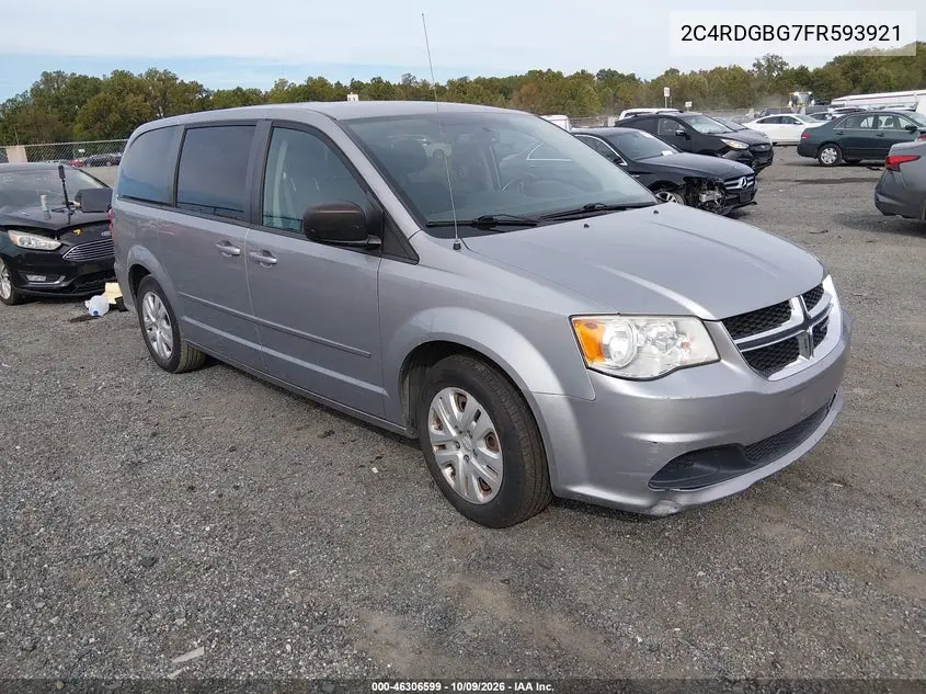 DODGE CARAVAN 2015, VIN 2C4RDGBG7FR593921