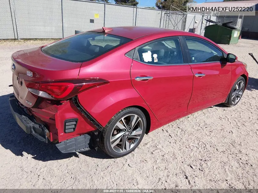 2015 HYUNDAI ELANTRA VIN KMHDH4AEXFU252220 — фото 4