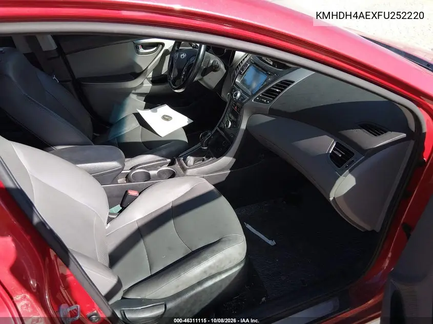 2015 HYUNDAI ELANTRA VIN KMHDH4AEXFU252220 — фото 5