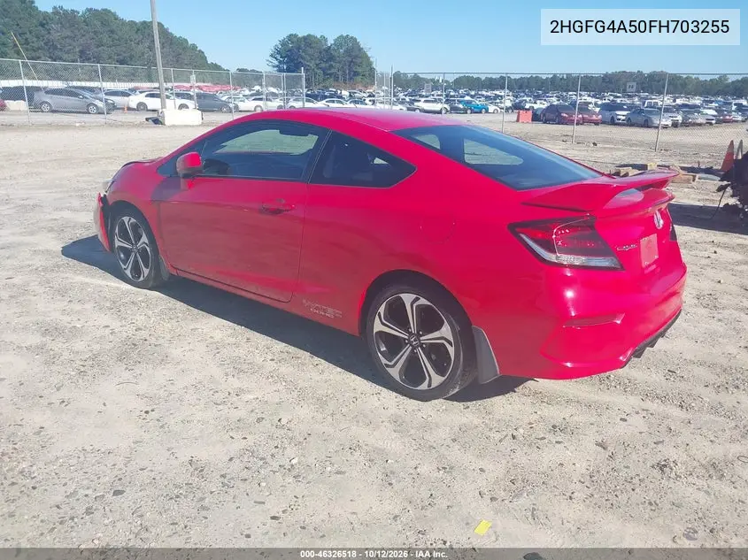 2015 HONDA CIVIC VIN 2HGFG4A50FH703255 — фото 3