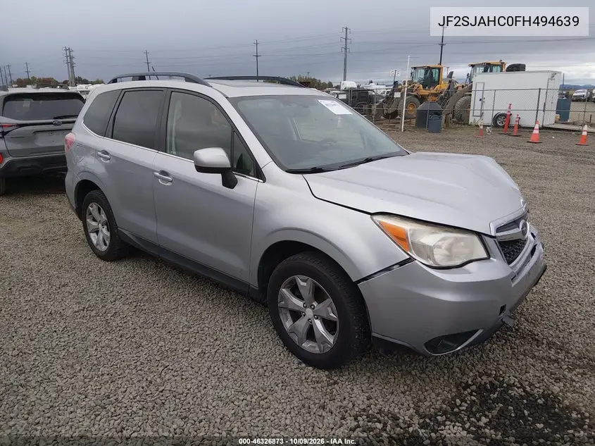 SUBARU FORESTER 2015, VIN JF2SJAHC0FH494639