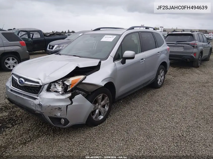 2015 SUBARU FORESTER VIN JF2SJAHC0FH494639 — фото 2