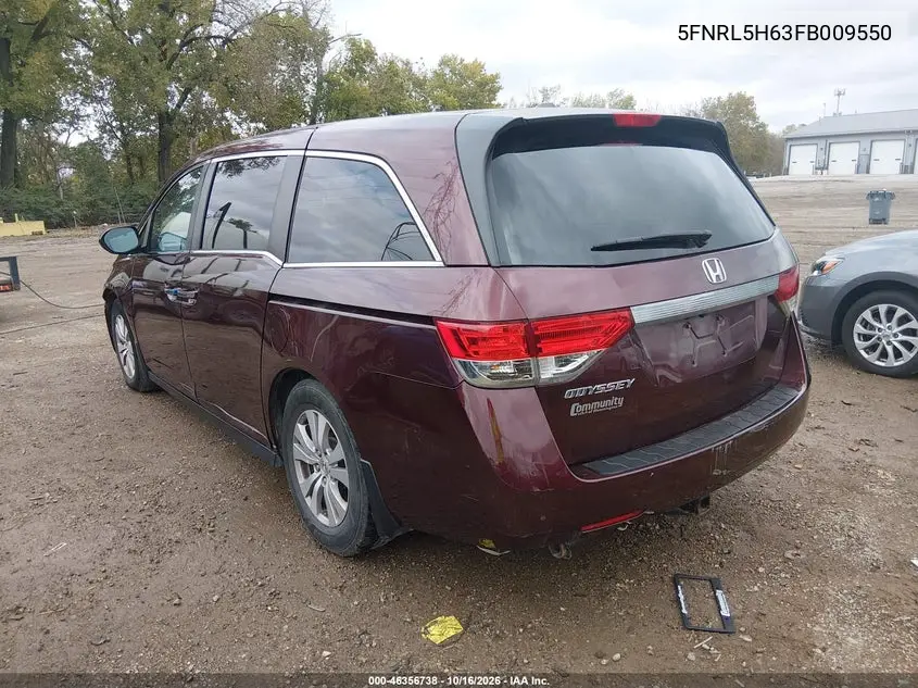 2015 HONDA ODYSSEY VIN 5FNRL5H63FB009550 — фото 3