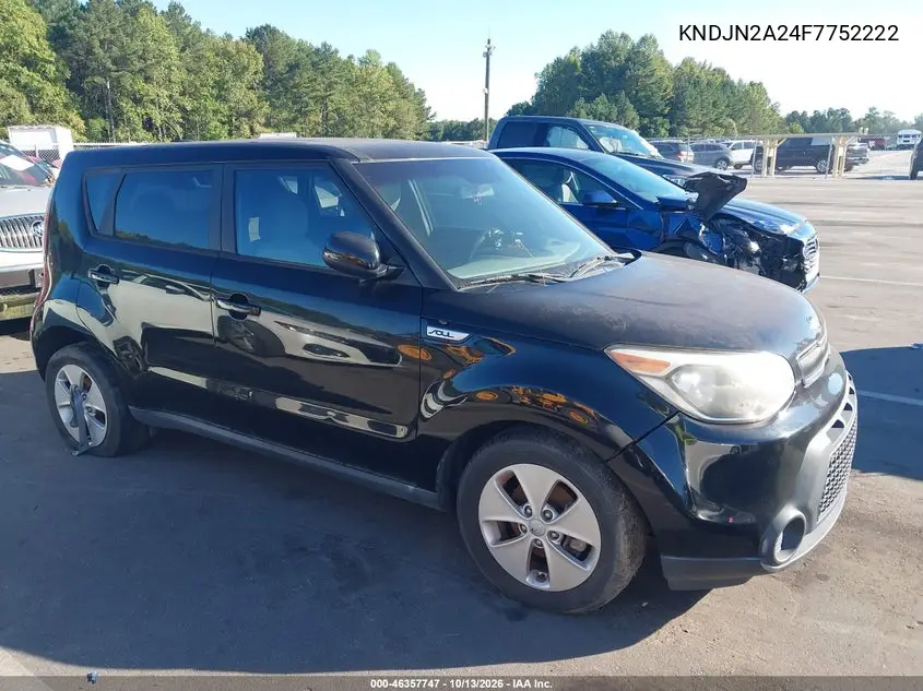 KIA SOUL 2015, VIN KNDJN2A24F7752222