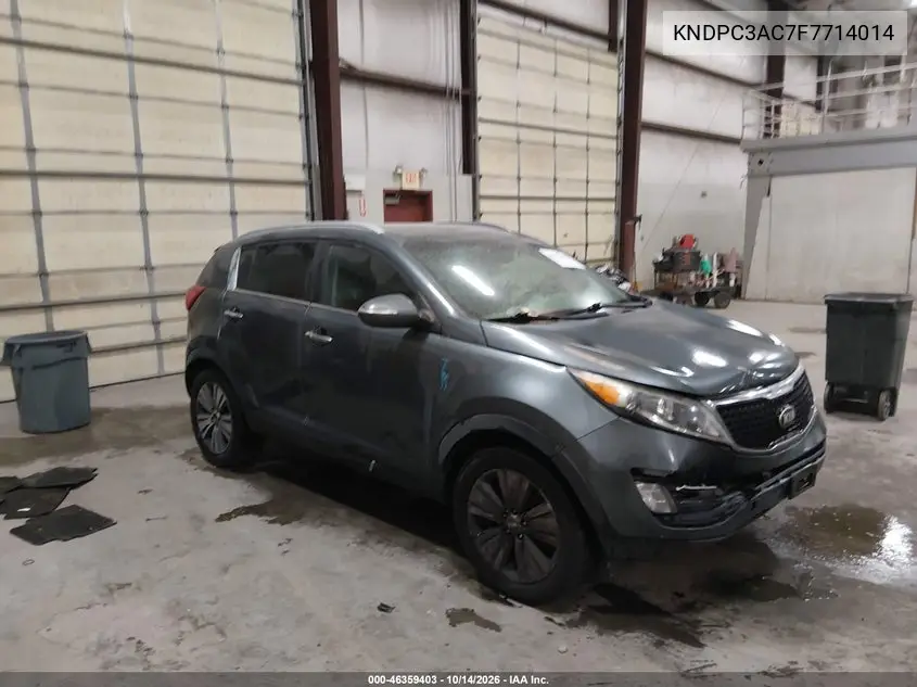 KIA SPORTAGE 2015, VIN KNDPC3AC7F7714014