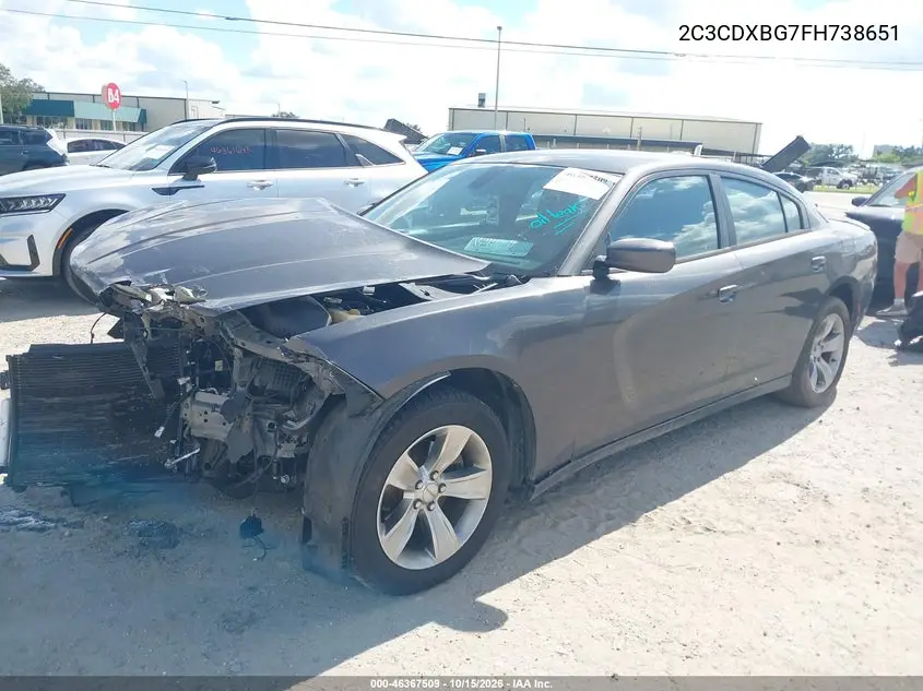 2015 DODGE CHARGER VIN 2C3CDXBG7FH738651 — фото 2