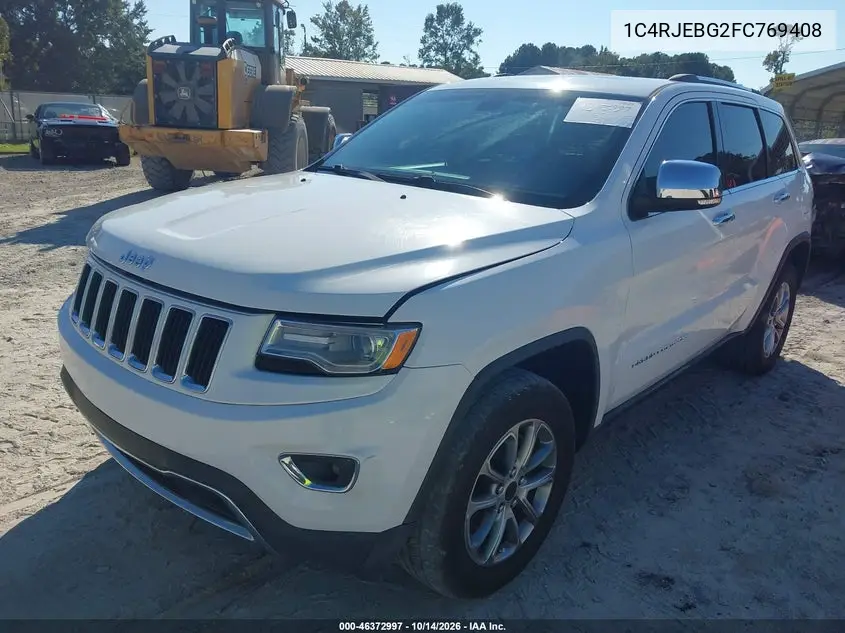 2015 JEEP GRAND CHEROKEE VIN 1C4RJEBG2FC769408 — фото 2