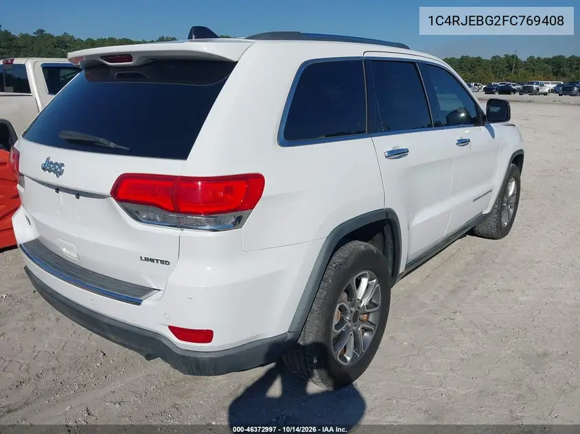 2015 JEEP GRAND CHEROKEE VIN 1C4RJEBG2FC769408 — фото 4