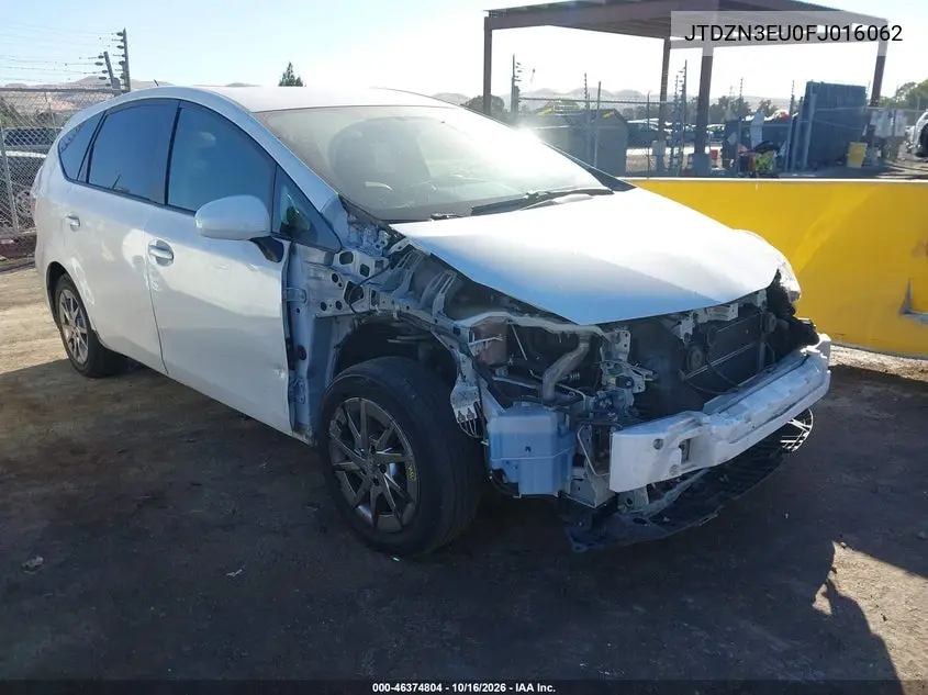 TOYOTA PRIUS V (+) 2015, VIN JTDZN3EU0FJ016062