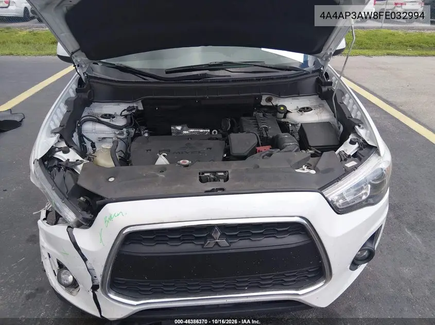 2015 MITSUBISHI OUTLANDER VIN 4A4AP3AW8FE032994 — фото 10