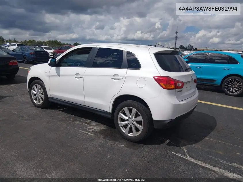 2015 MITSUBISHI OUTLANDER VIN 4A4AP3AW8FE032994 — фото 3