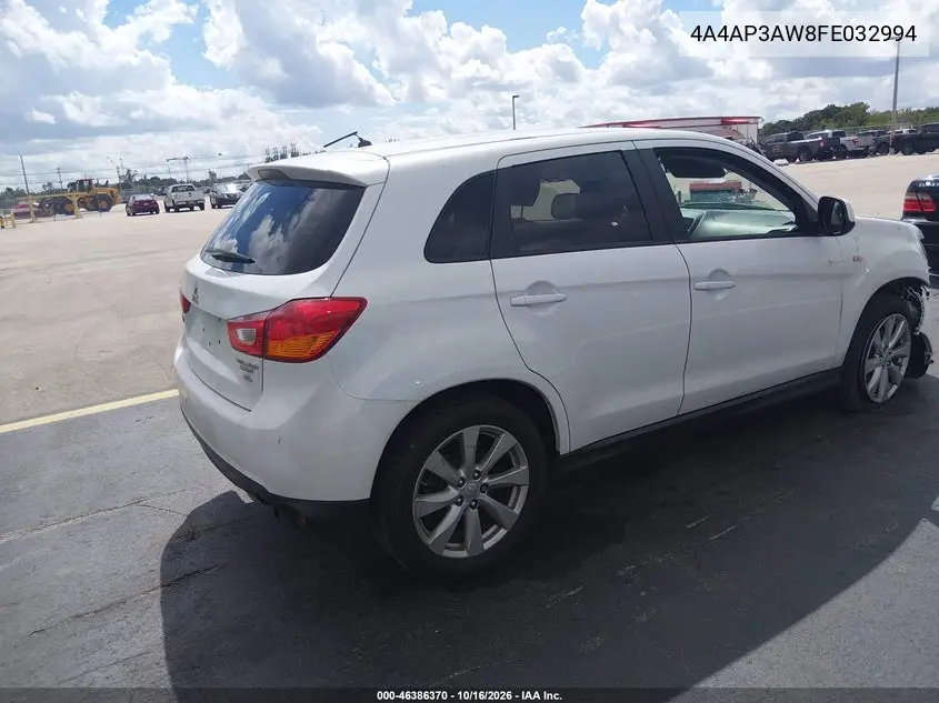2015 MITSUBISHI OUTLANDER VIN 4A4AP3AW8FE032994 — фото 4
