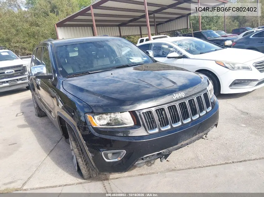 JEEP GRAND CHEROKEE 2015, VIN 1C4RJFBG6FC802402