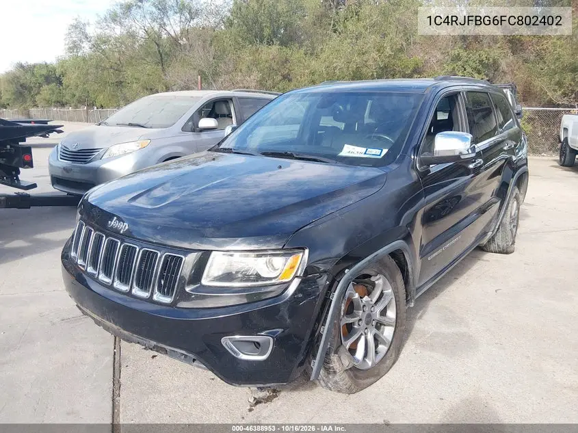 2015 JEEP GRAND CHEROKEE VIN 1C4RJFBG6FC802402 — фото 2