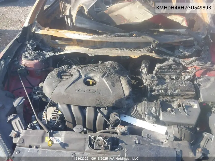 2016 HYUNDAI ELANTRA VIN KMHDH4AH7GU549893 — фото 10