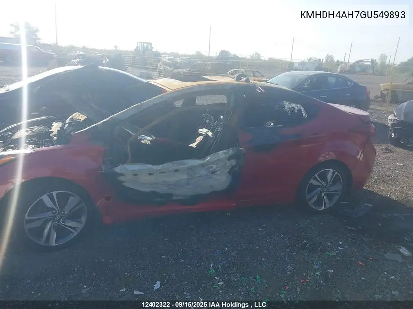 2016 HYUNDAI ELANTRA VIN KMHDH4AH7GU549893 — фото 13