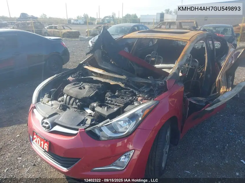 2016 HYUNDAI ELANTRA VIN KMHDH4AH7GU549893 — фото 6