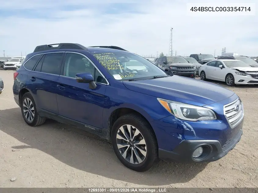 SUBARU OUTBACK 2016, VIN 4S4BSCLC0G3354714