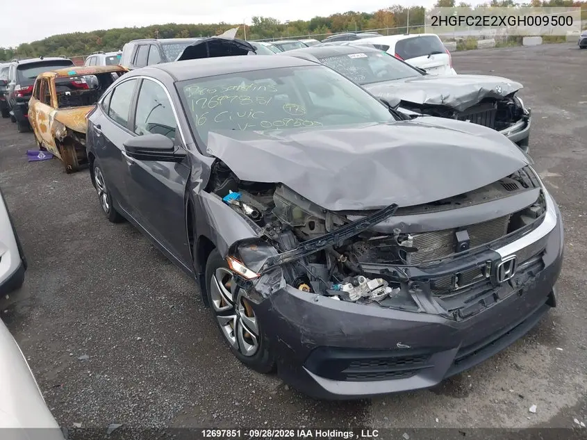 HONDA CIVIC 2016, VIN 2HGFC2E2XGH009500